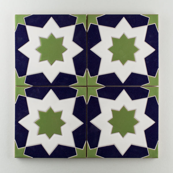 8x8 Handpainted Tile Isfahan in Cool Motif
