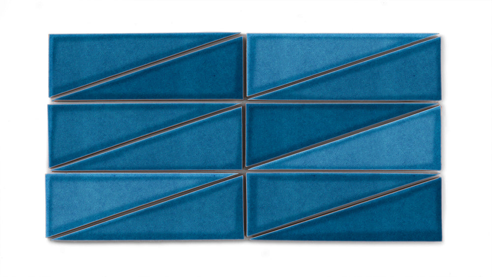 Right Scalene Triangle Original Ceramic Tile in Adriatic Sea Gloss