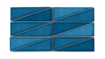 Right Scalene Triangle Original Ceramic Tile in Adriatic Sea Gloss
