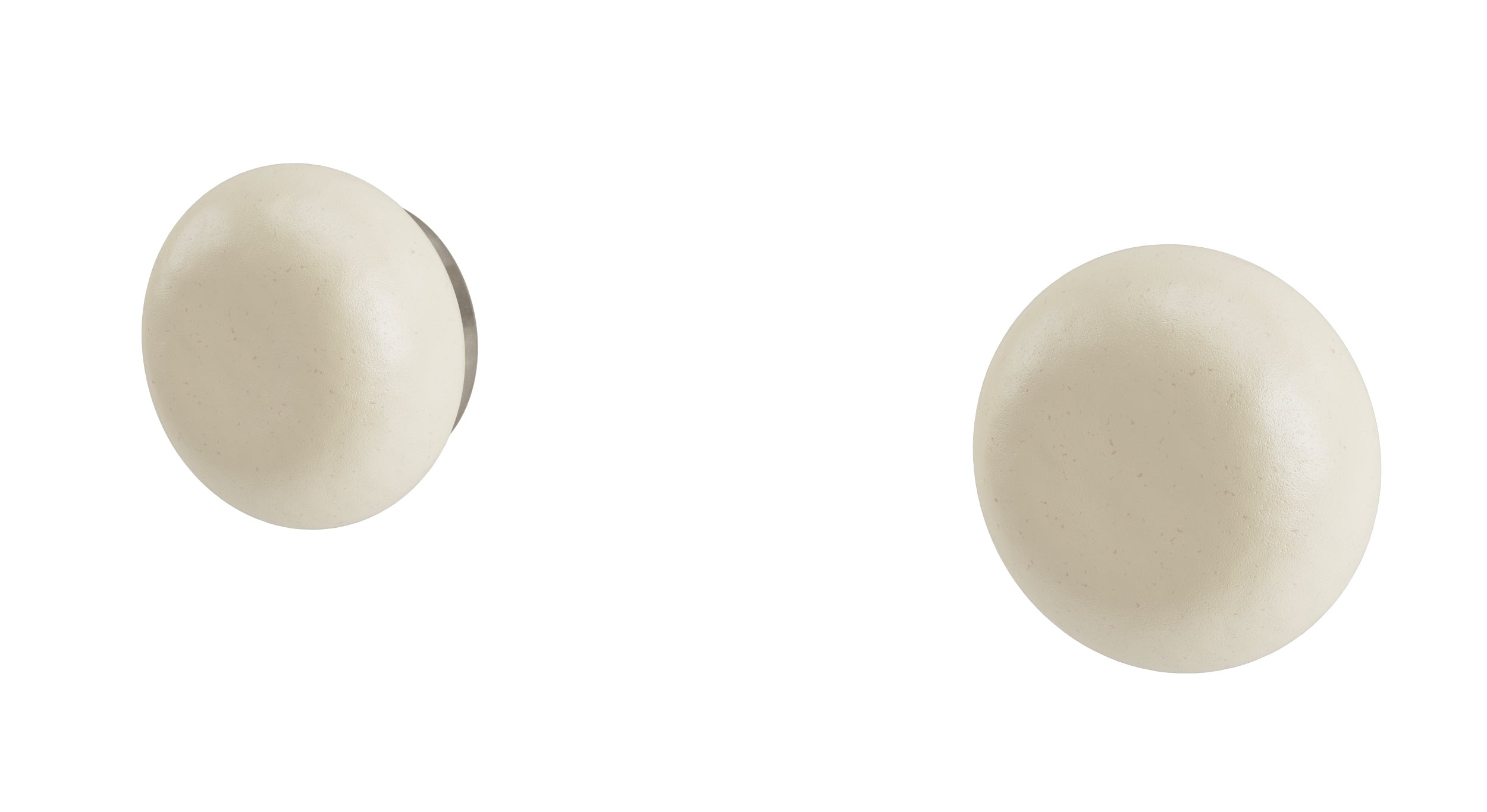 Foundry Two Handle Wall Mount Bath Trim with Pebble Ceramic Knob Handles in French Nickel