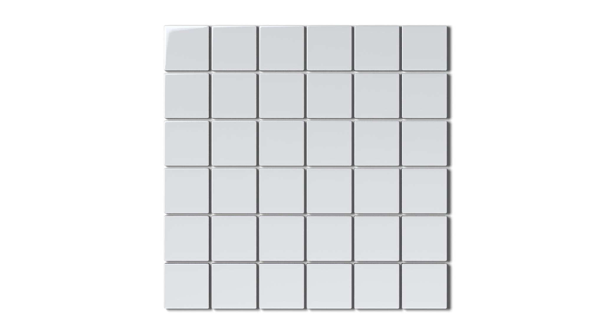 2x2 Straight Set Sheeted Natural Press Ceramic Mosaic Tile in Tin Oxide Gloss