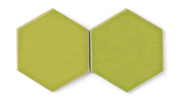 8" Hexagon Original Ceramic Tile in Palm Tree Gloss