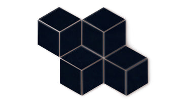 Large Diamond Original Ceramic Tile in Navy Blue Gloss