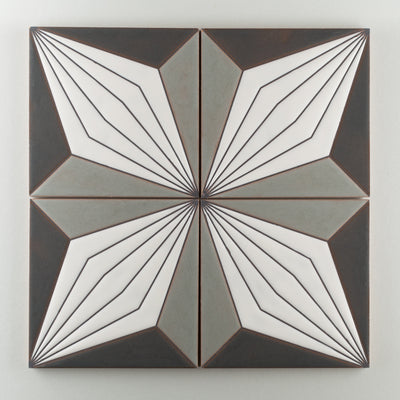 8x8 Handpainted Sample Palmera  in Cool Motif