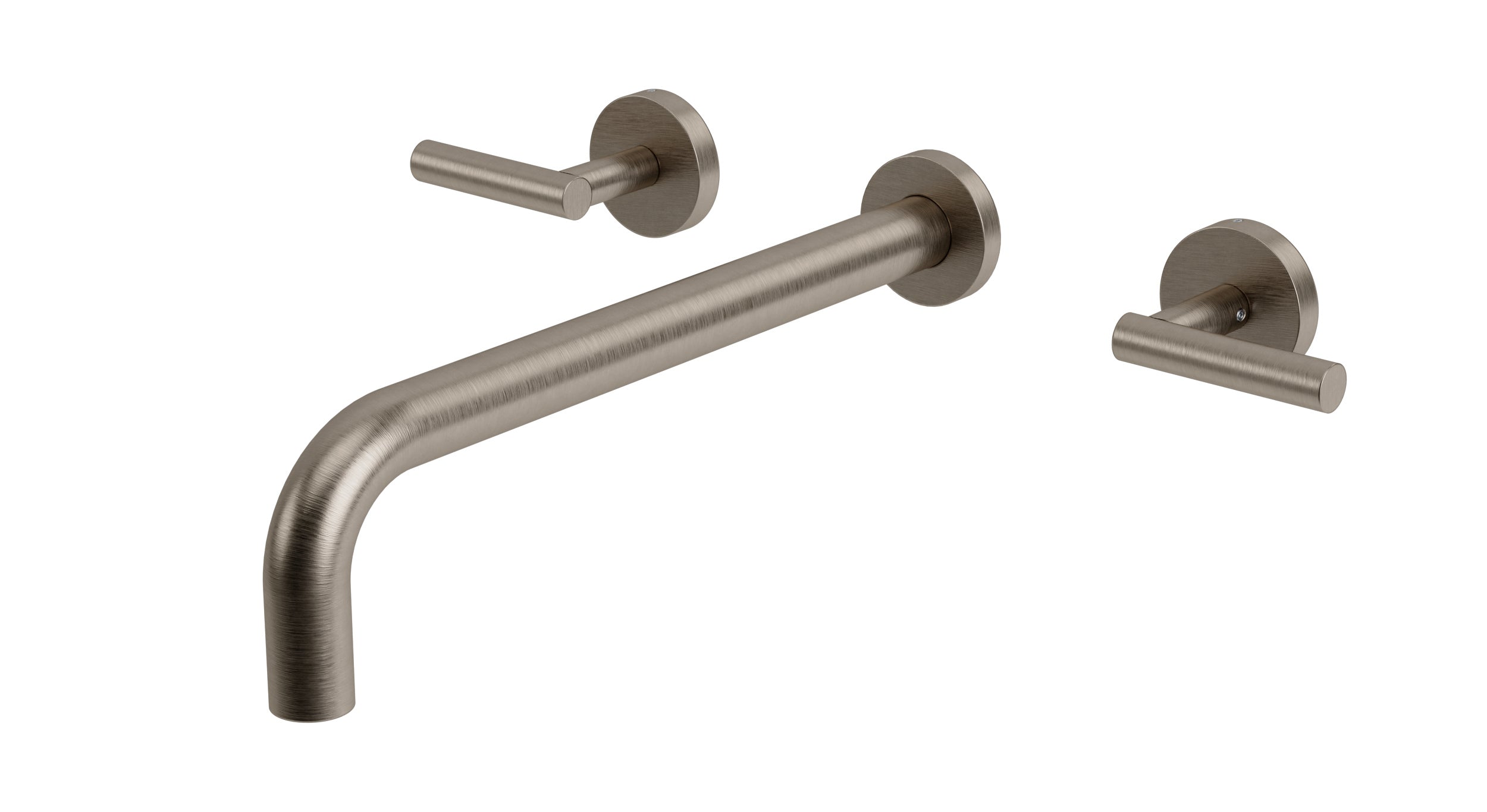 Contour Two Handle Wall Mount 12" Lavatory Faucet with Soft Lever Handles