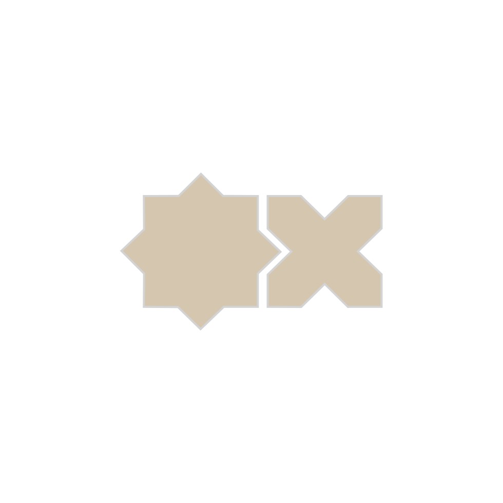 Mini Star & Cross Original Ceramic Tile in Dolomite Gloss