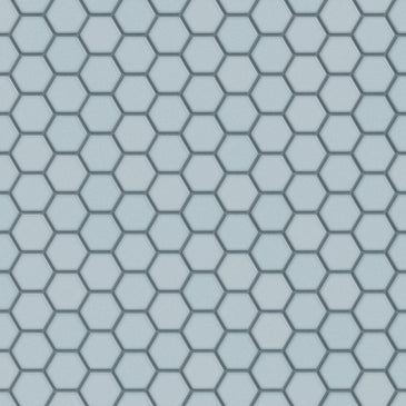 1" Hexagon Sheeted Original Ceramic Mosaic Tile in Crater Lake Gloss
