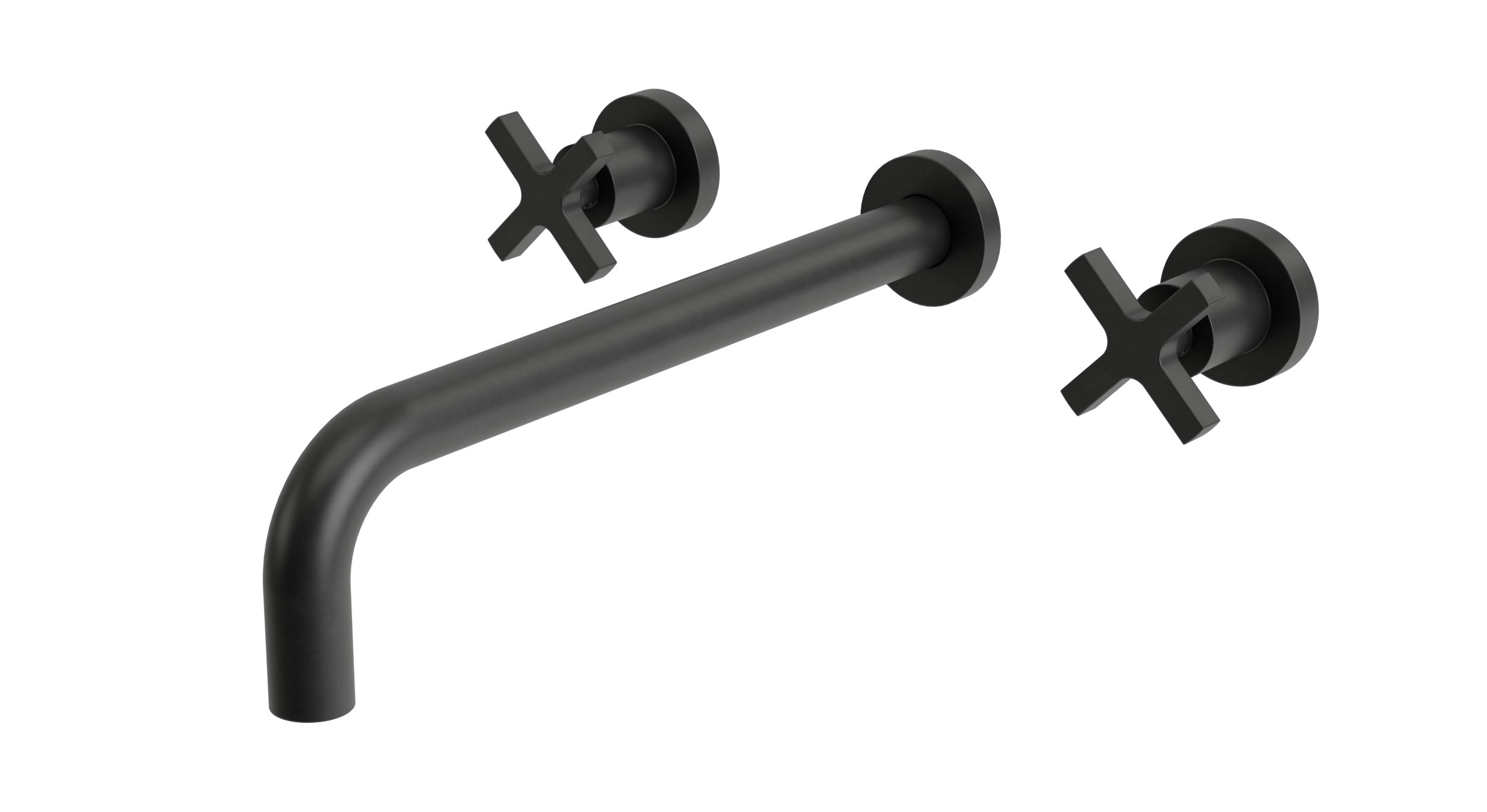 Flatiron Two Handle Wall Mount 12" Lavatory Faucet with Linear Cross Handles in Oil Rubbed Bronze
