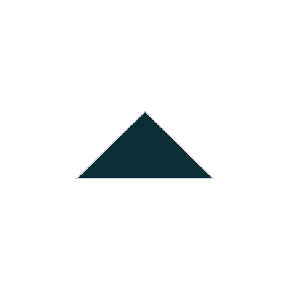 4" Triangle Original Ceramic Tile in Caspian Sea Matte