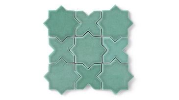 Mini Star & Cross Original Ceramic Tile in Amalfi Coast Gloss