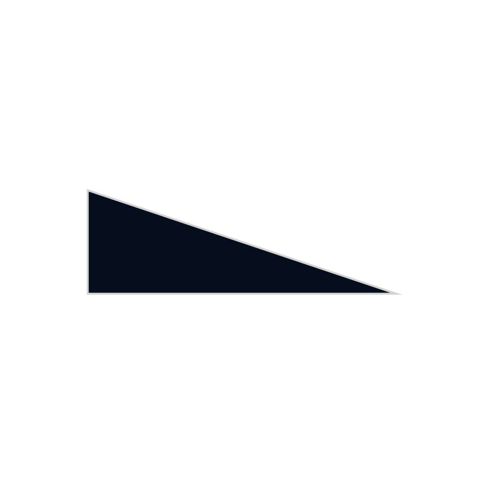 Right Scalene Triangle Original Ceramic Tile in Navy Blue Matte