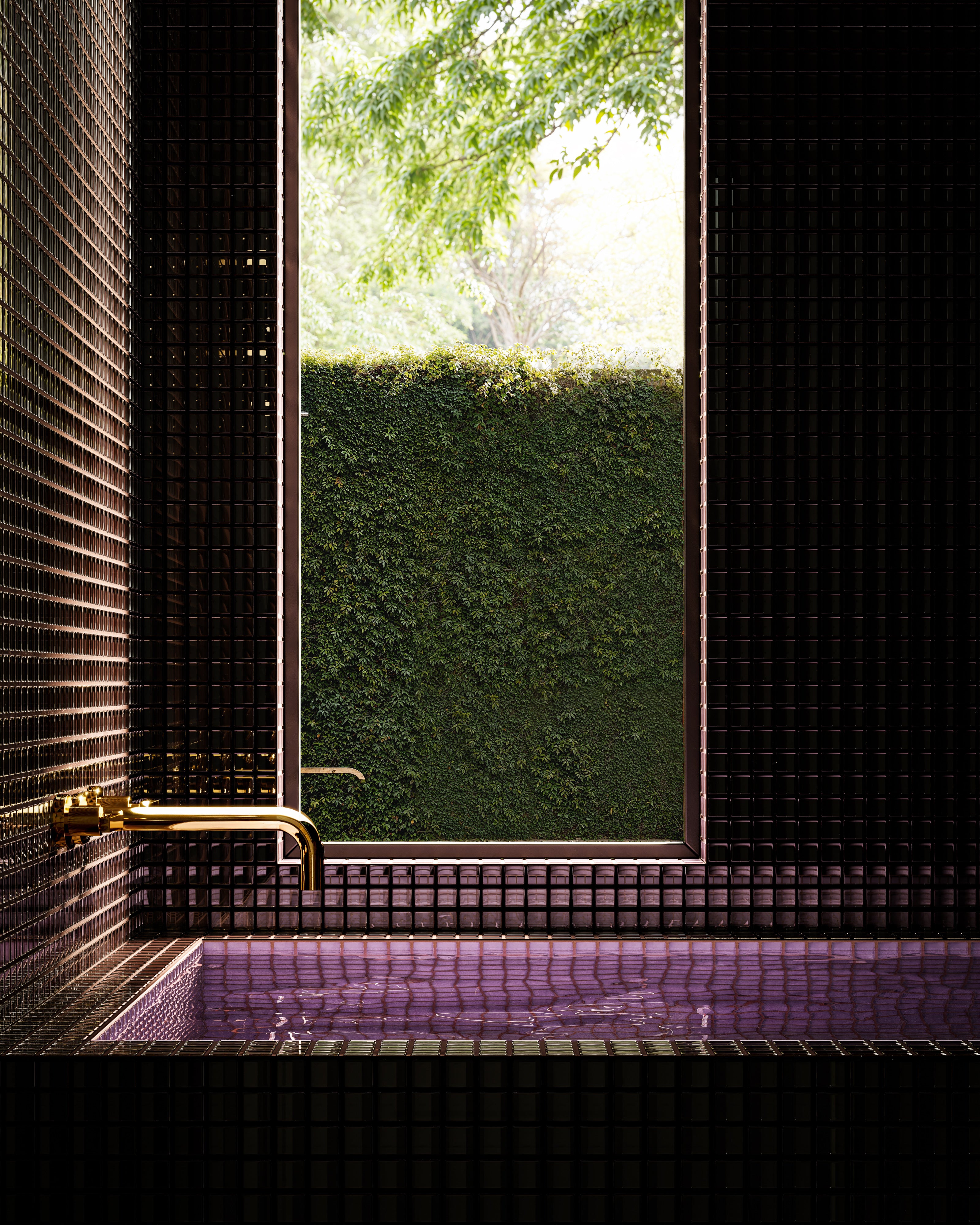1x1 Straight Set Sheeted Glass Mosaic Tile in Nighthawk Gloss