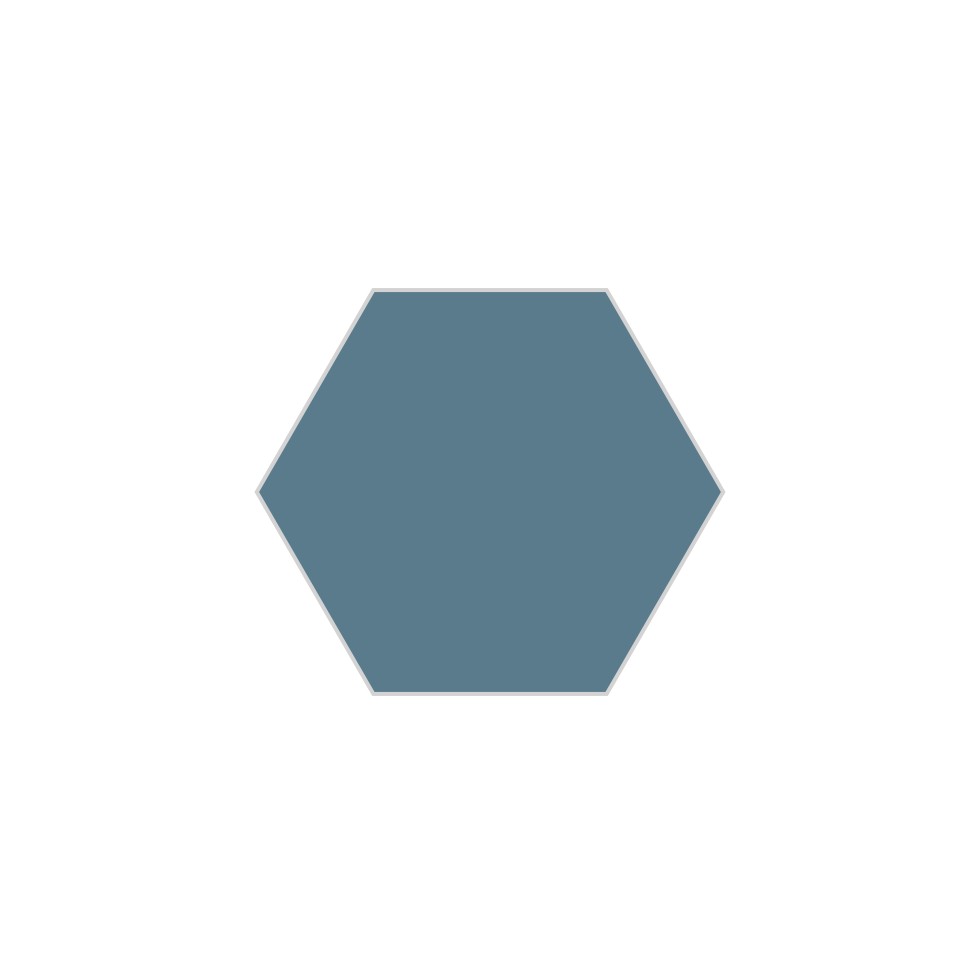 6" Hexagon Original Ceramic Tile in Nautical Matte