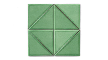 6" Triangle Original Ceramic Tile in Sea Green Gloss
