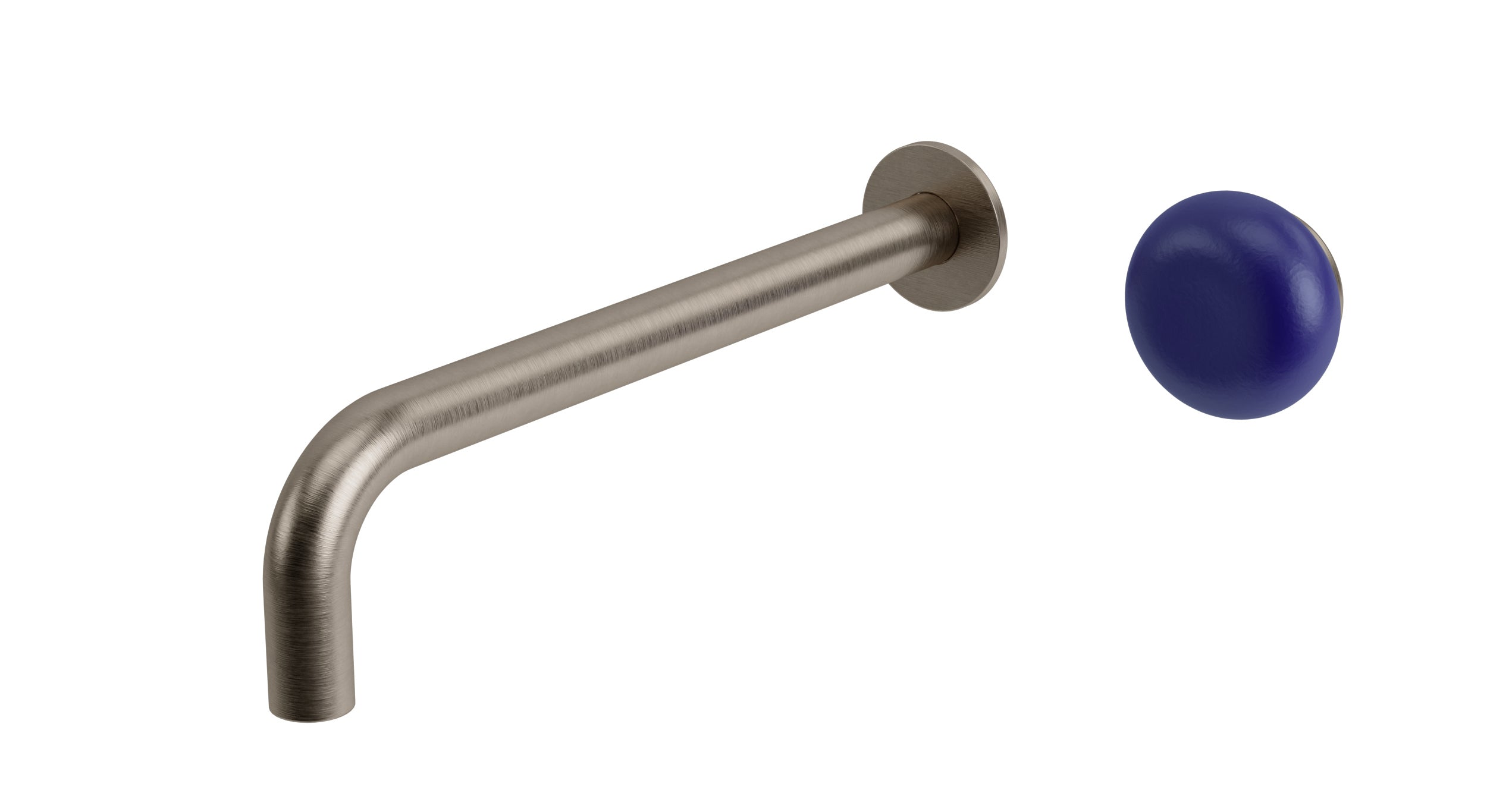 Foundry One Handle Wall Mount 10" Lavatory Faucet with Pebble Ceramic Knob Handle in Antique Nickel