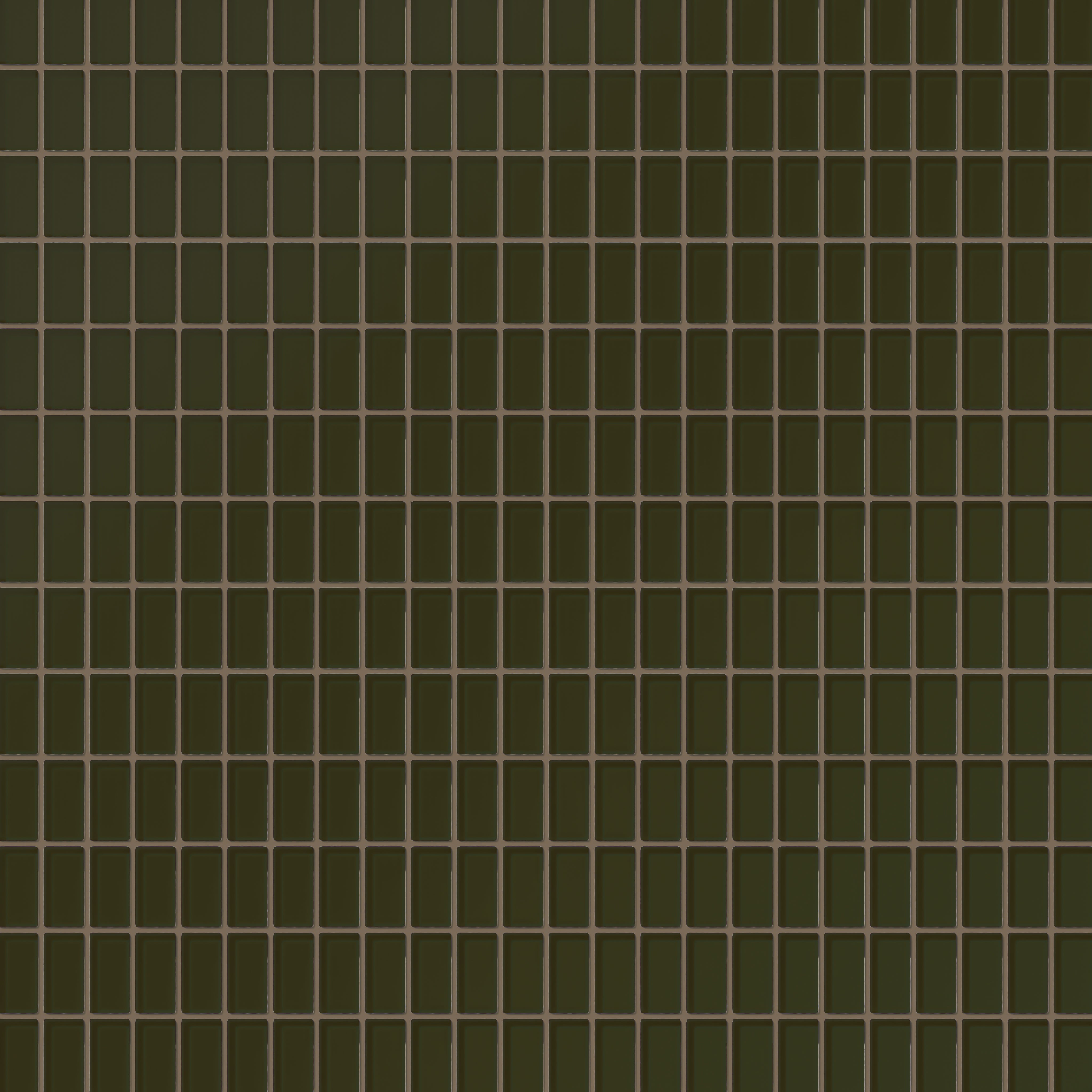1x2 Straight Set Sheeted Glass Mosaic Tile in Catbird Matte