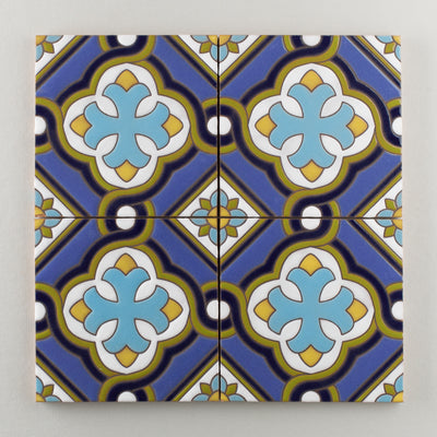6x6 Handpainted Sample Spanish Cross  in Cool Motif