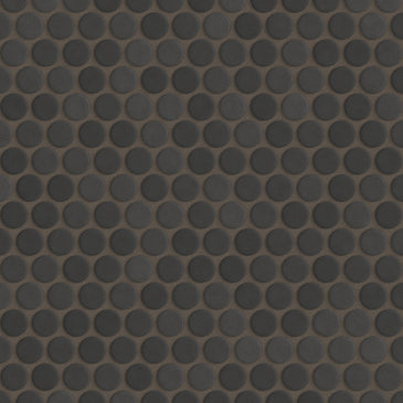 Penny Round Sheeted Original Ceramic Mosaic Tile in Carbon Matte