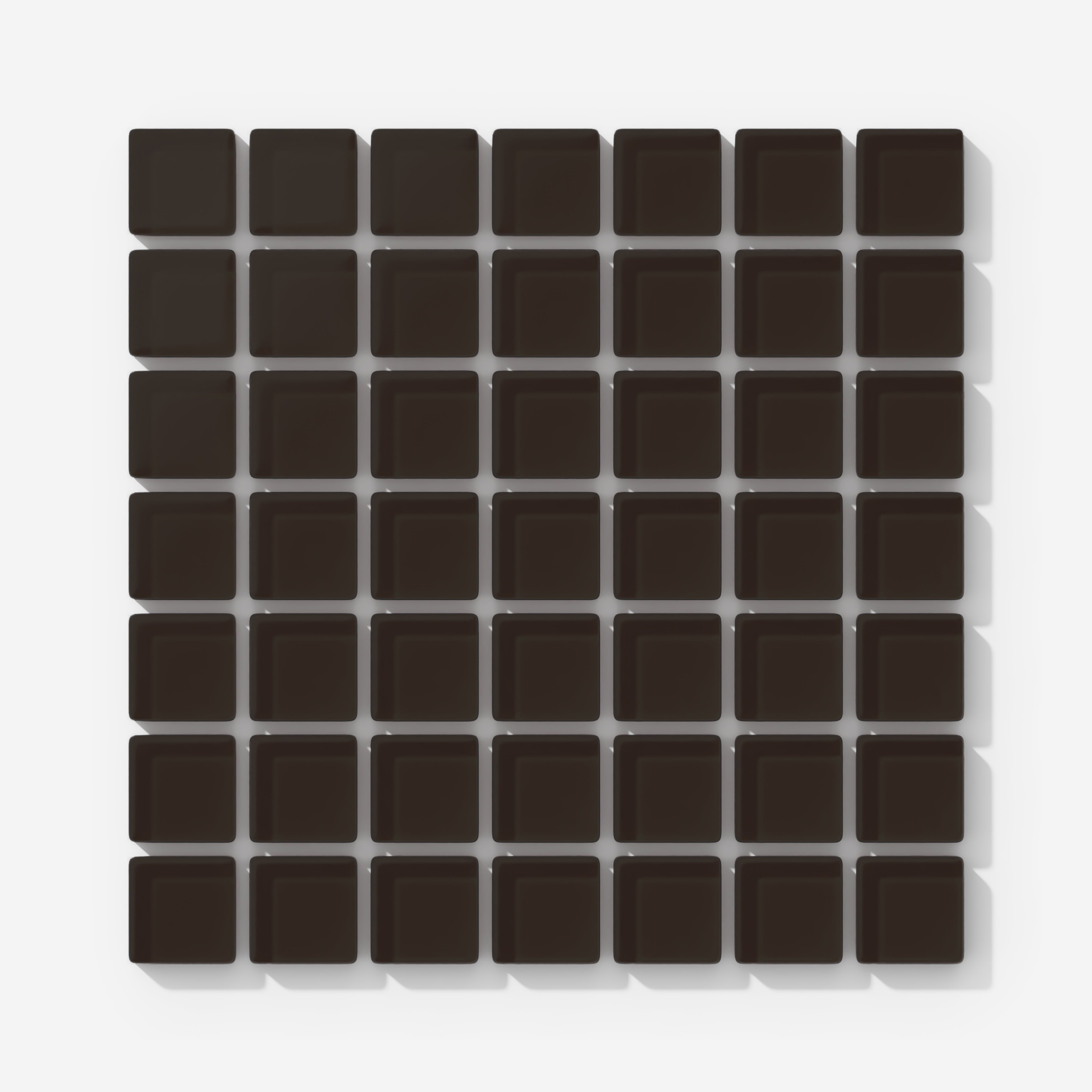 1x1 Straight Set Sheeted Glass Mosaic Tile in Nighthawk Matte
