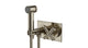 Contour One Handle Wall Mount Bidet Trim with Soft Cross Handle in French Nickel