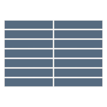 1x6 Straight Set Sheeted Original Ceramic Mosaic Tile in Slate Blue Matte