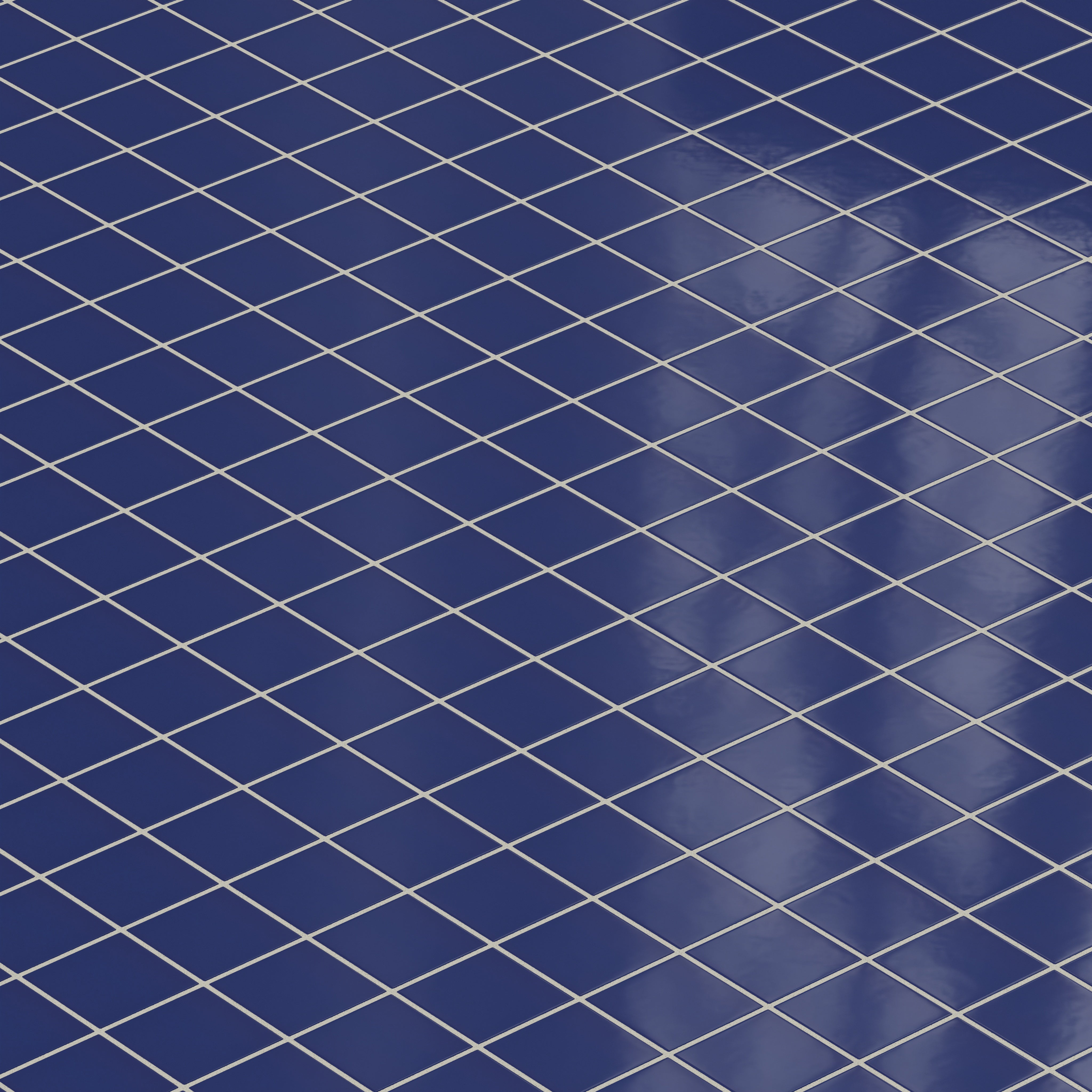 3x3 Straight Set Sheeted Natural Press Ceramic Mosaic Tile in Ultramarine Gloss