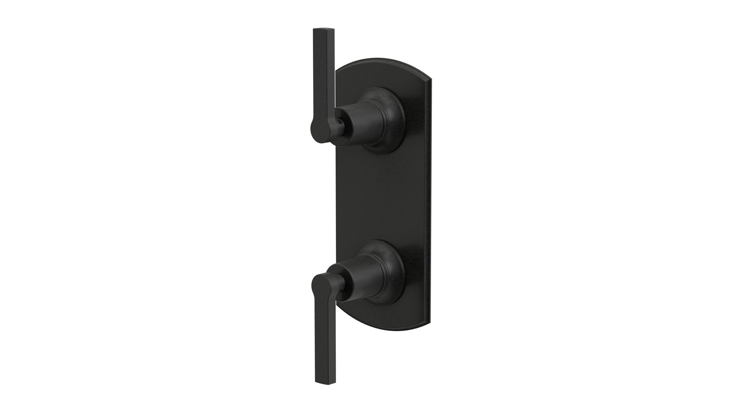 Emerson Two Handle Wall Mount Shower Trim with Classic Lever Handles in Blackened Nickel