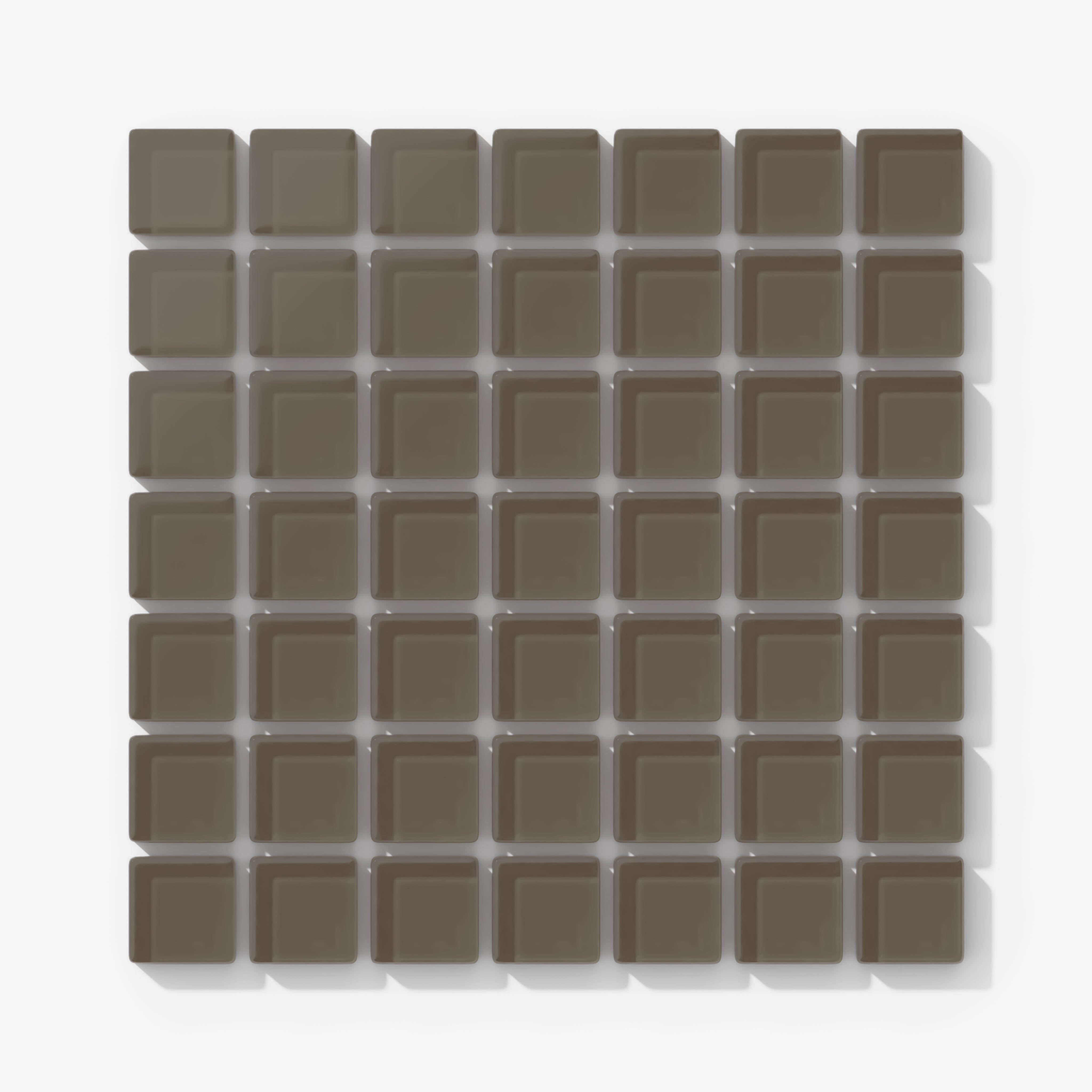 1x1 Straight Set Sheeted Glass Mosaic Tile in Albatross Matte