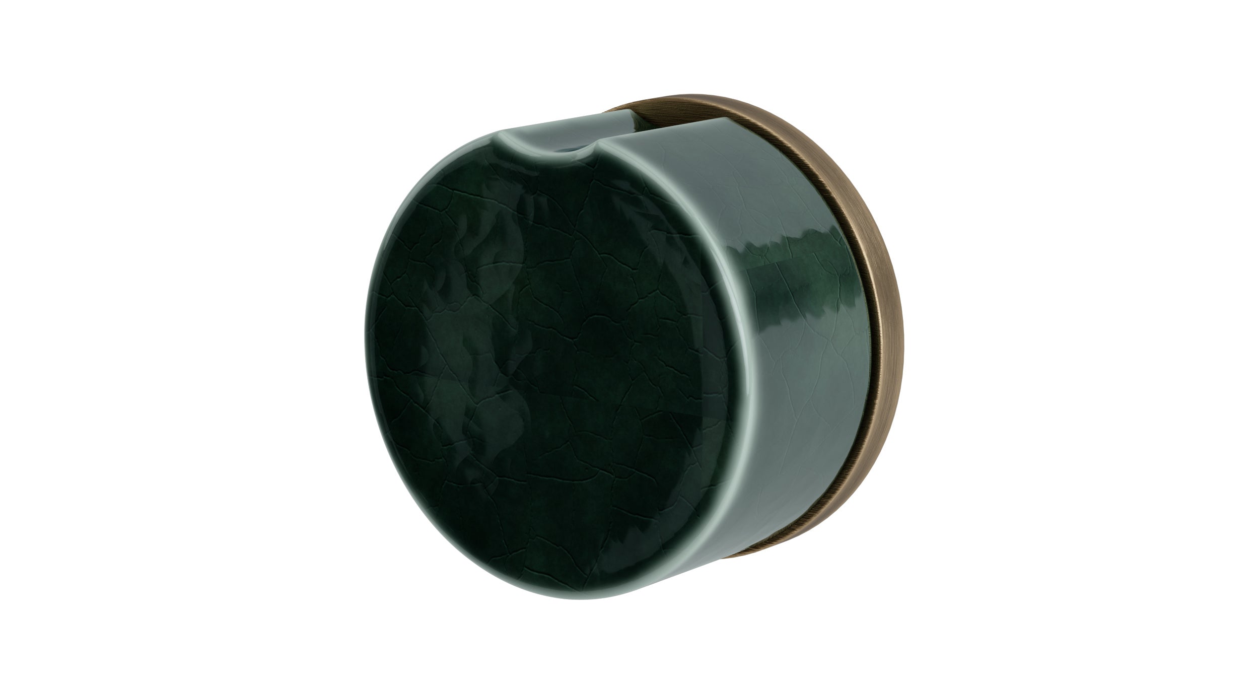 Foundry One Handle Wall Mount Diverter/Volume Control Shower Trim with Groove Ceramic Knob Handle in Antique Brass