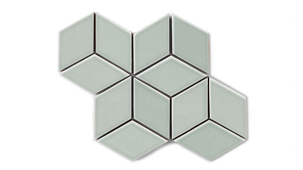 Small Diamond Sheeted - Escher Original Ceramic Mosaic Tile in Overcast Gloss