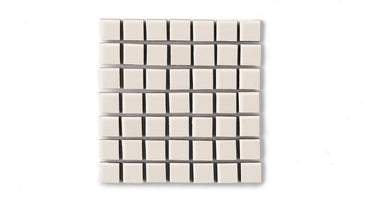 1x1 Straight Set Sheeted Original Ceramic Mosaic Tile in Ivory Gloss