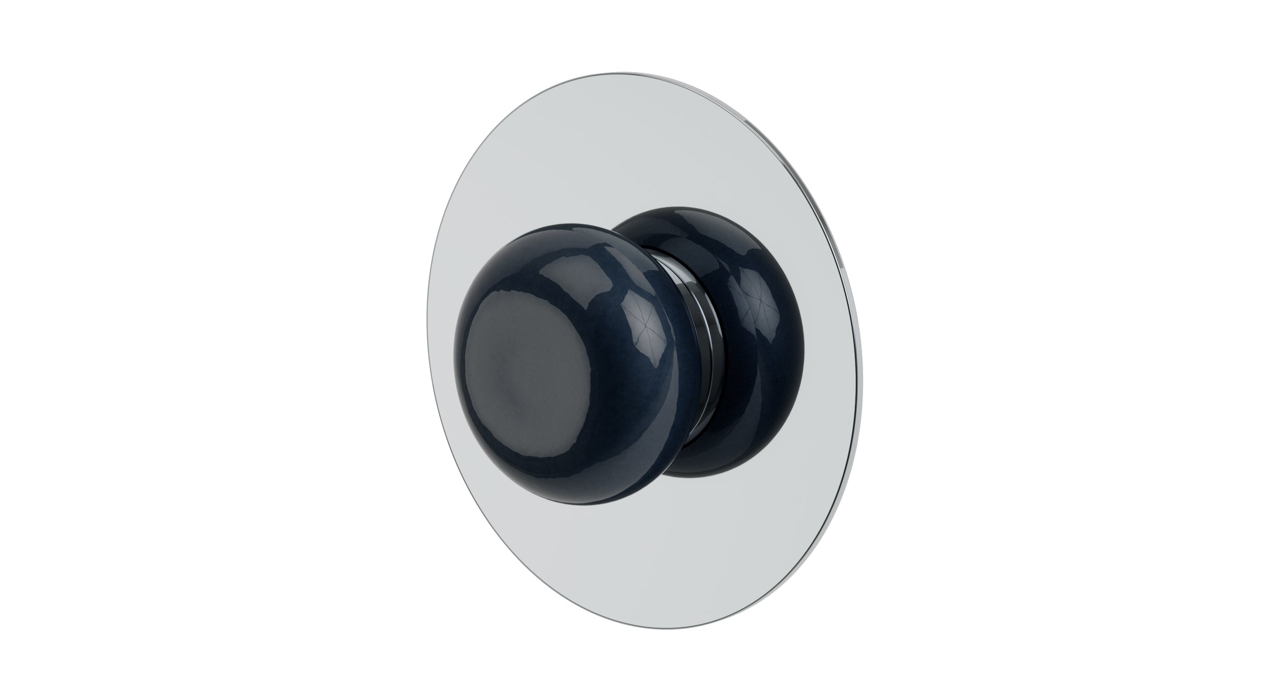 Foundry One Handle Wall Mount Shower Trim with Pebble Ceramic Knob Handle in Polished Chrome