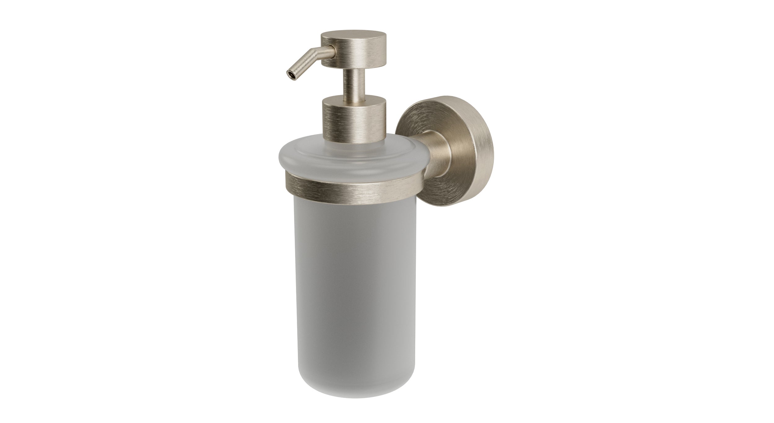 Flatiron Round Soap Dispenser in Satin Nickel
