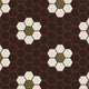 2" Hexagon Double Daisy Sheeted Original Ceramic Tile in Garnet Matte, Sand Dune Matte & Chaparral Matte