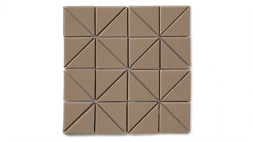 3" Triangle Sheeted - Quadrant Original Ceramic Mosaic Tile in Sandstone Matte