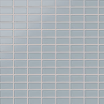 1x2 Straight Set Sheeted Glass Mosaic Tile in Pinyon Jay Matte
