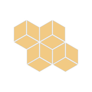 Small Diamond Sheeted - Escher Original Ceramic Mosaic Tile in Haystack Matte