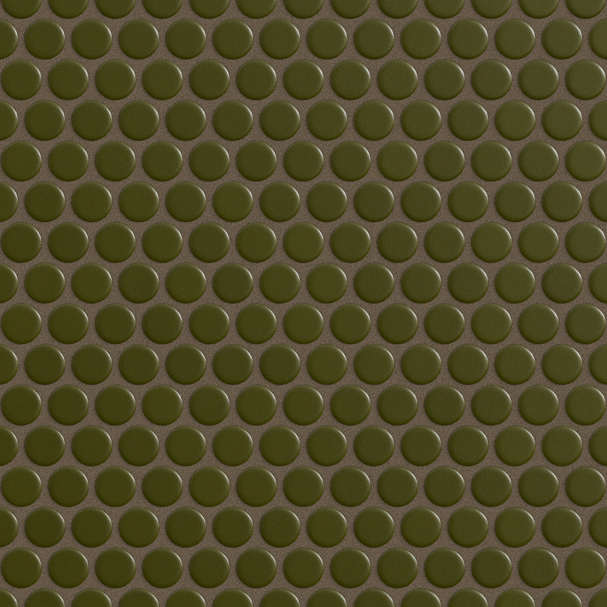 Fireclay Tile Penny Round Sheeted Original Ceramic Mosaic Tile in Bonsai Gloss