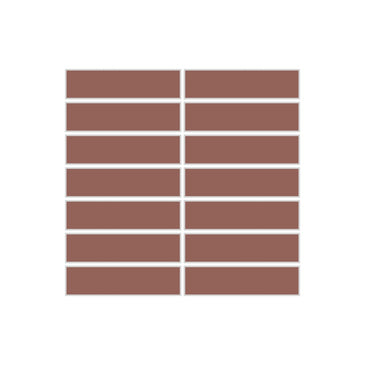 1x4 Straight Set Sheeted Original Ceramic Mosaic Tile in Mauve Matte