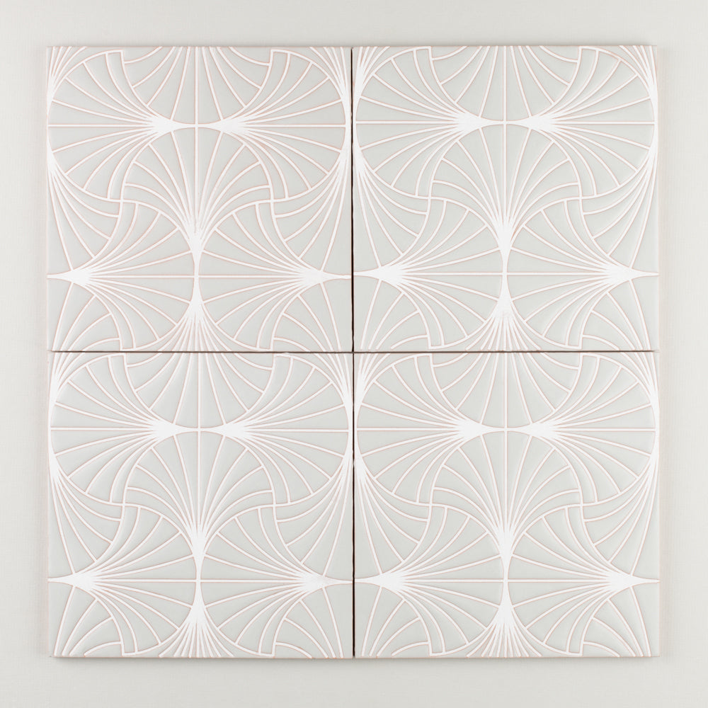 8x8 Handpainted Tile Cypress in Neutral Motif