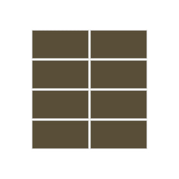 2x4 Straight Set Sheeted Original Ceramic Mosaic Tile in Bonsai Matte