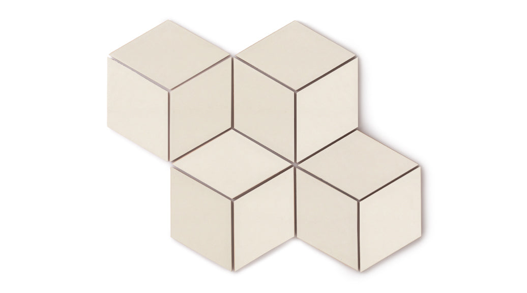 Large Diamond Original Ceramic Tile in Ivory Matte