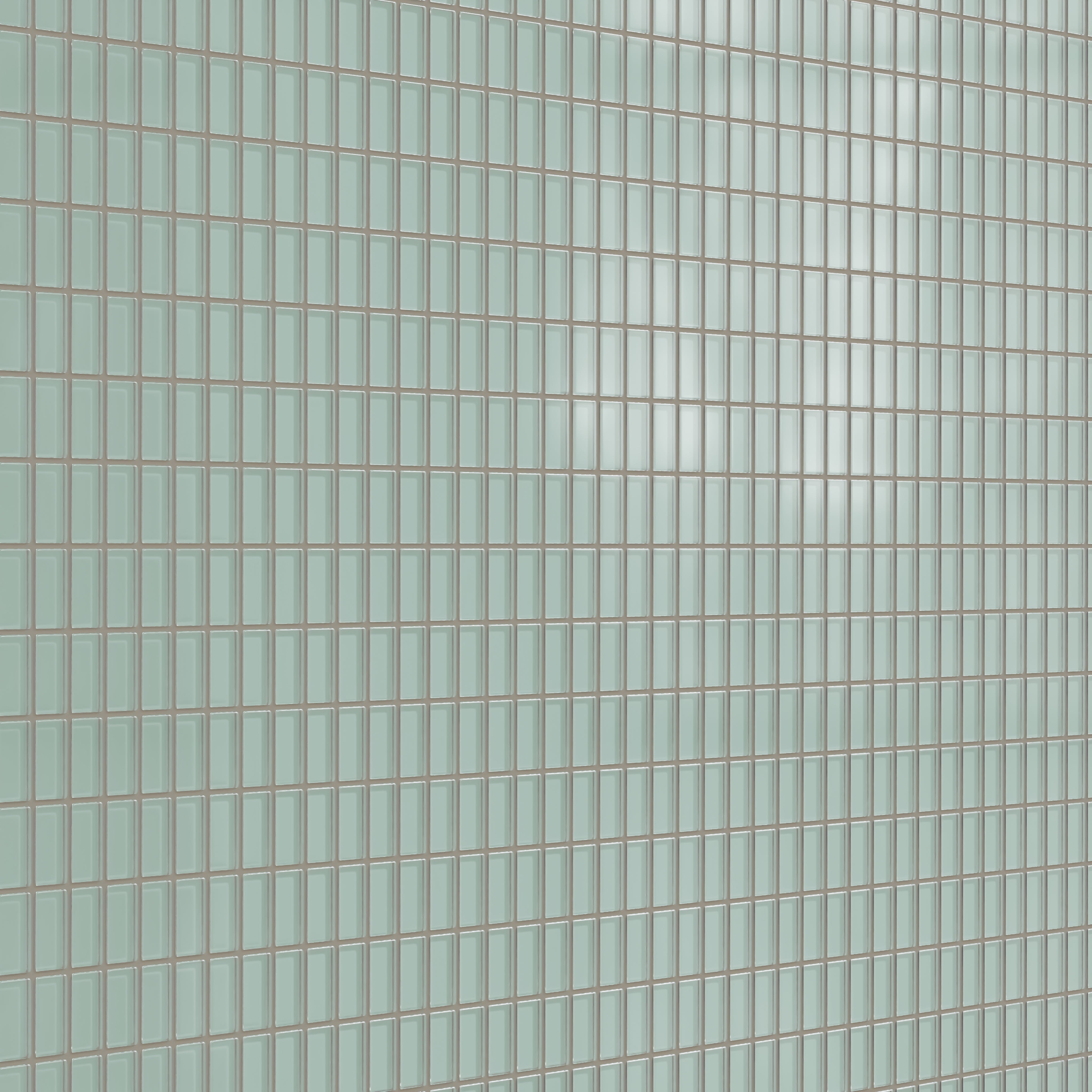 1x2 Straight Set Sheeted Glass Mosaic Tile in Kingfisher Matte