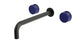Foundry Two Handle Wall Mount 10" Lavatory Faucet with Groove Ceramic Knob Handles in Oil Rubbed Bronze