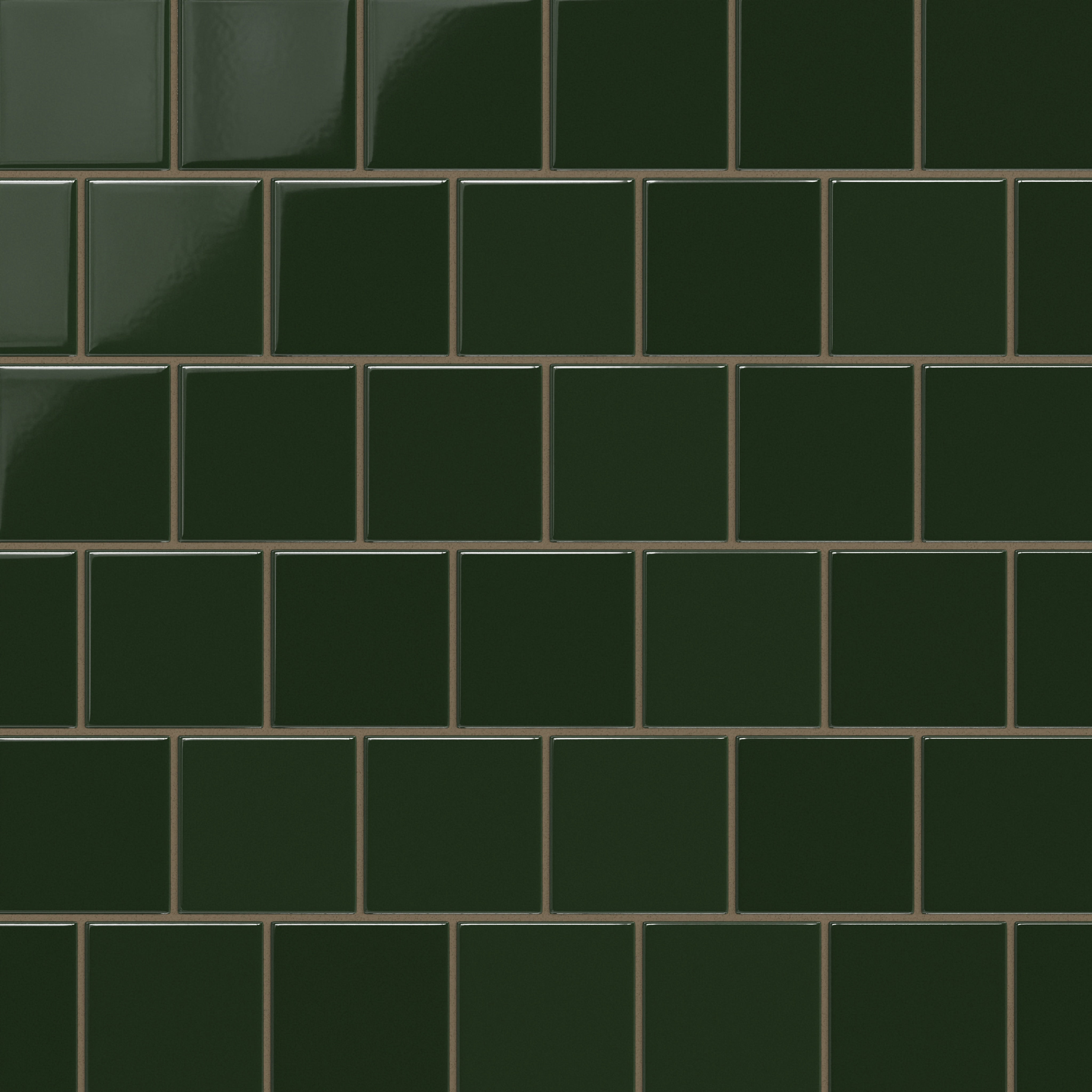 4x4 Original Ceramic Tile in Hunter Green Gloss