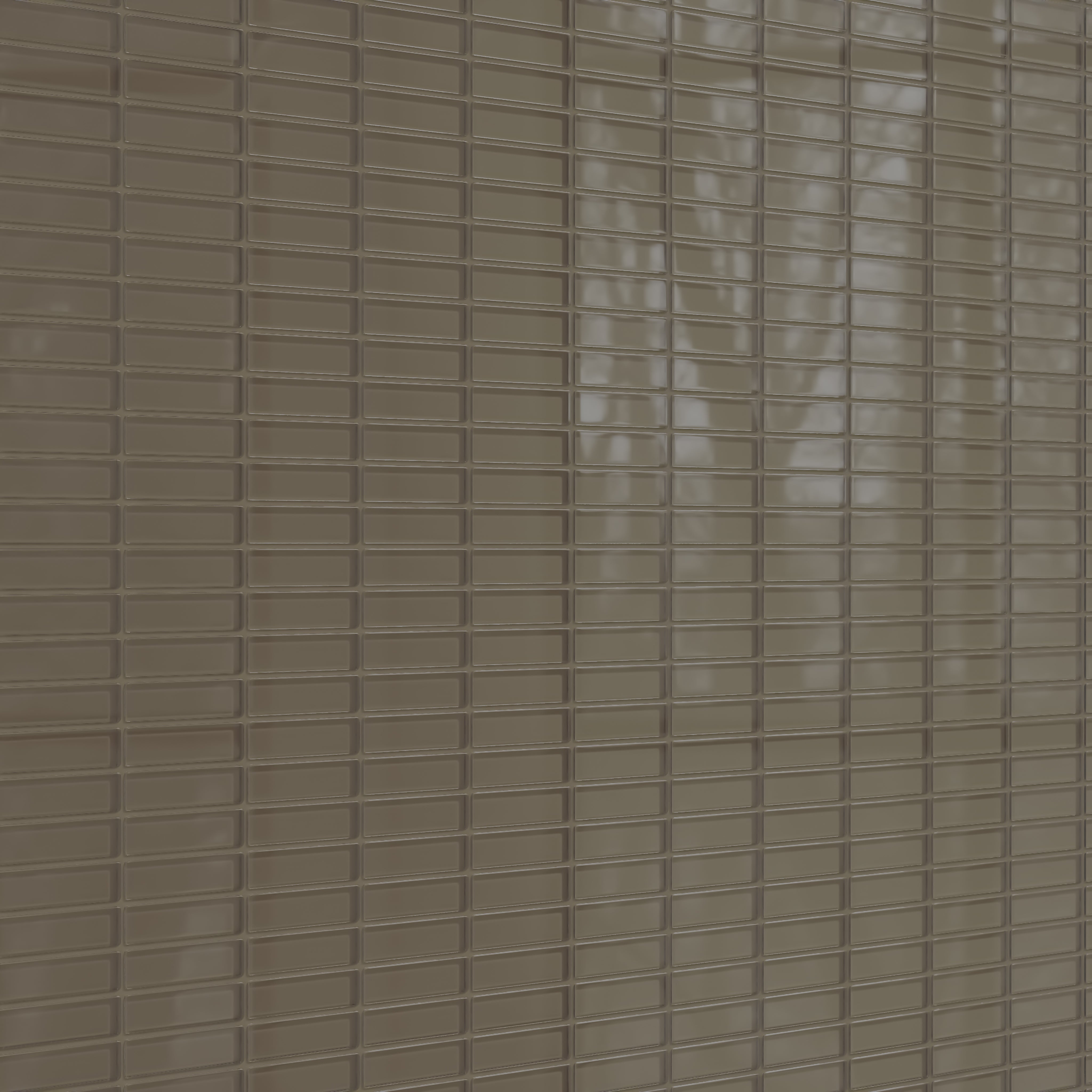 1x4 Straight Set Sheeted Glass Mosaic Tile in Albatross Gloss