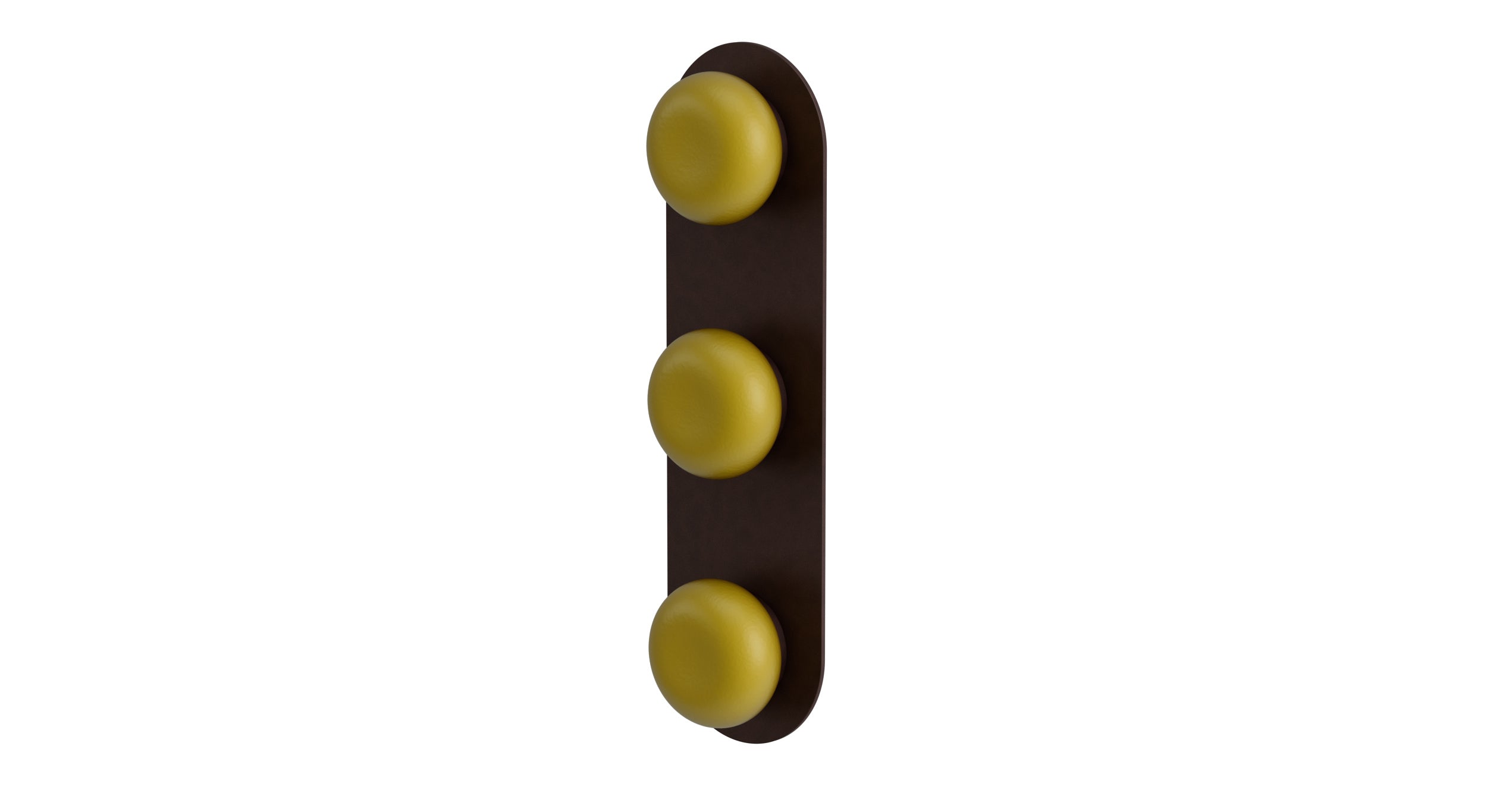 Foundry Three Handle Wall Mount Shower Trim with Pebble Ceramic Knob Handles in Architectural Copper