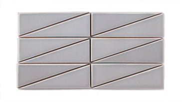 Right Scalene Triangle Original Ceramic Tile in Dust Storm Gloss