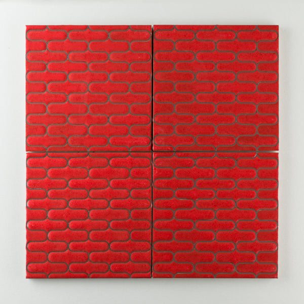 8x8 Handpainted Tile Dolce in Warm Motif