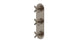 Contour Three Handle Wall Mount Shower Trim with Soft Cross Handles in Antique Nickel